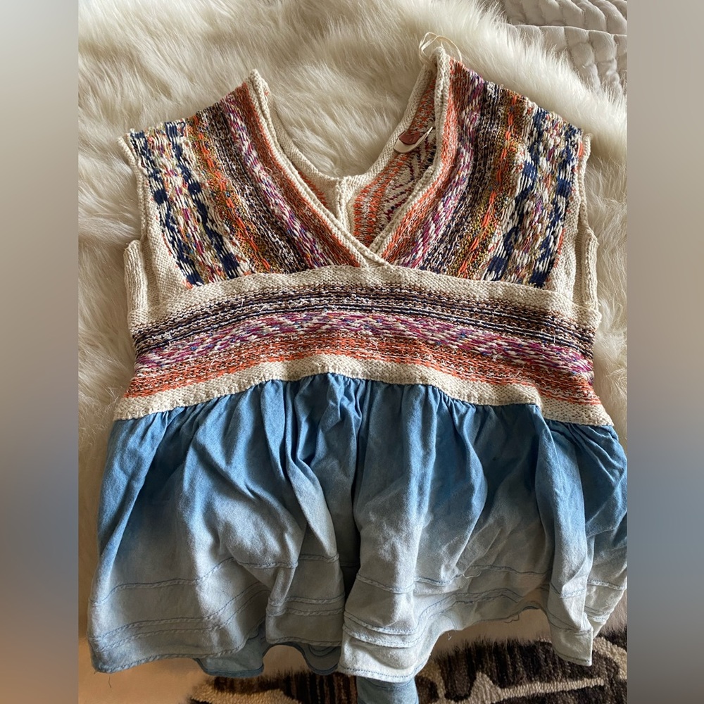 Pilcro knit chambray low cut top
